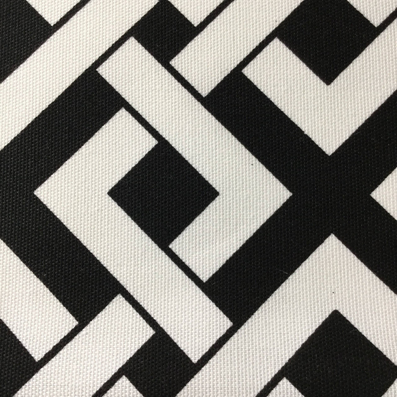 Black and White Lattice Geometric, Outdoor Fabric, 54” Wide