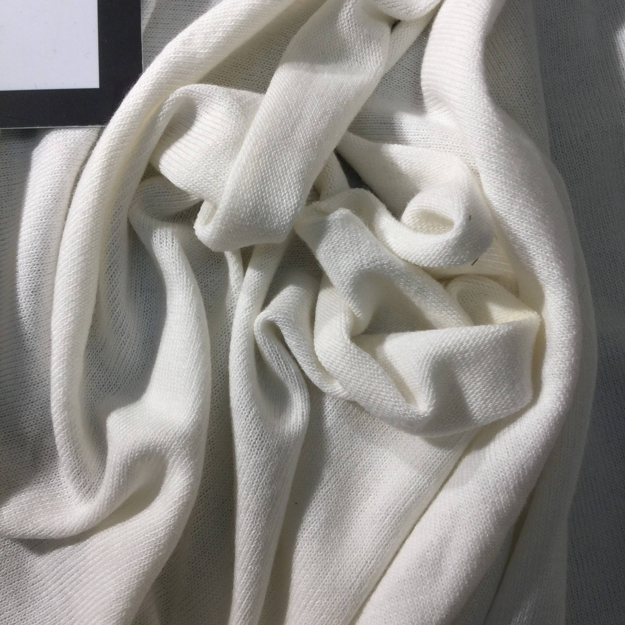 Ivory Sweater Knit Fabric, Poly Blend Stretch Jersey