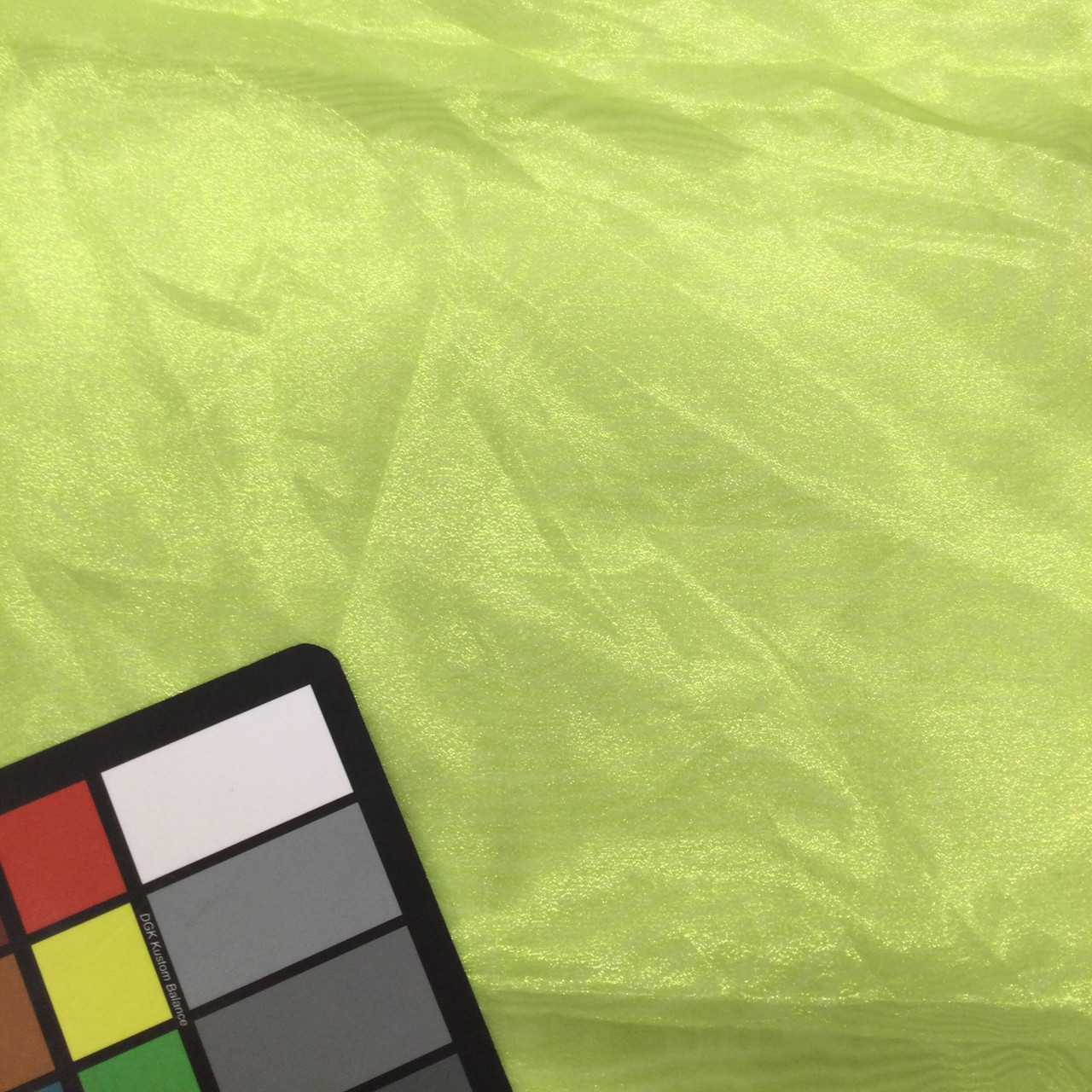 Lime Green Woven Translucent/Iridescent Organza Fabric