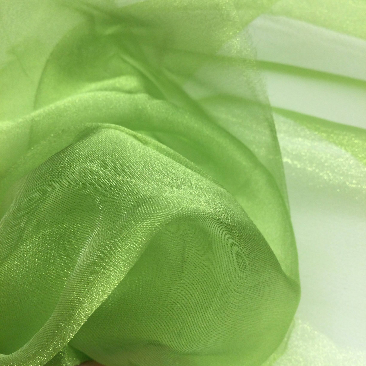 Lime Green Woven Translucent/Iridescent Organza Fabric