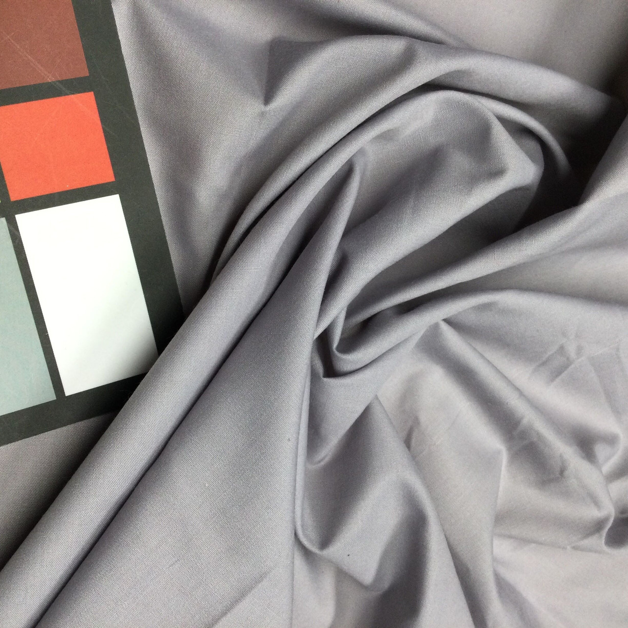 Light Grey Poly Cotton Broadcloth Fabric, Lightweight Woven, Apparel, Linings, Drapes, Crafts