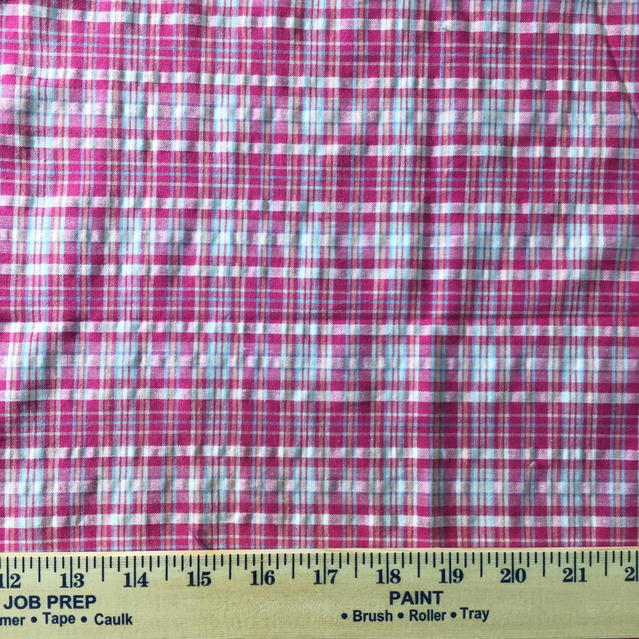 Hot Pink Plaid Fabric | Poly-Cotton Blend | Apparel Blouse Skirts ...