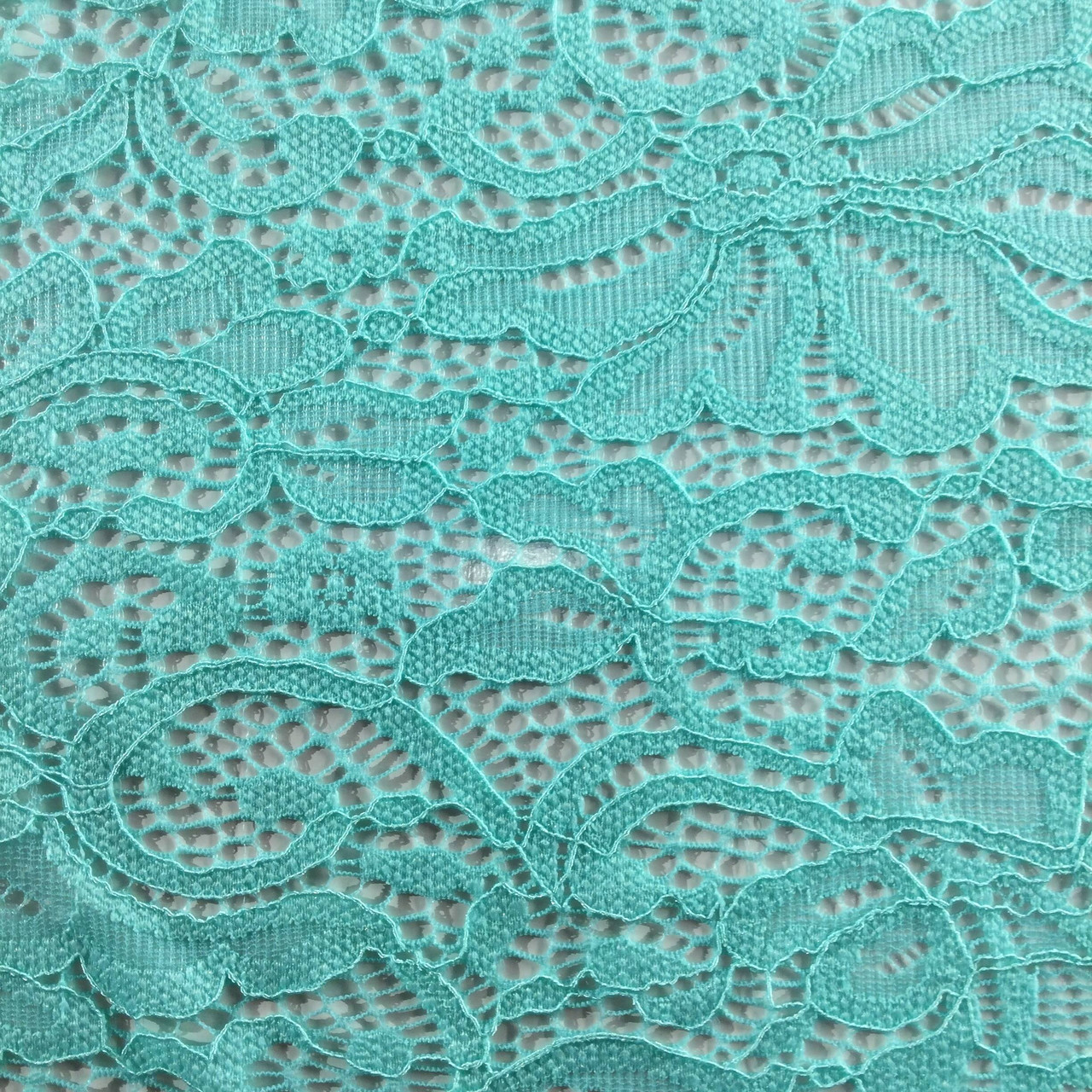 Mint Green Stretch Lace Fabric, Apparel / Curtains