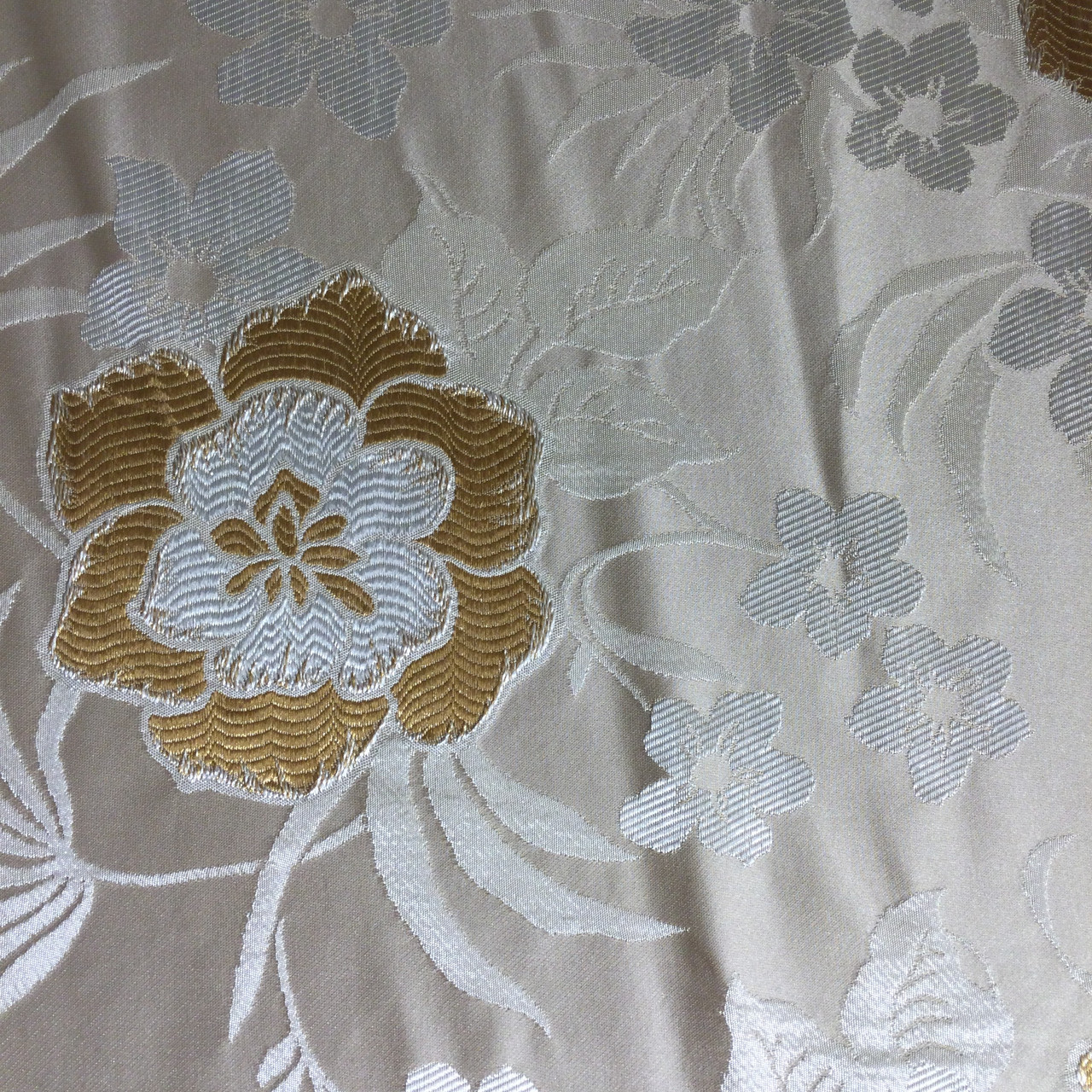 Floral Beige / Tan / Gold | Drapery / Upholstery Fabric | 54 Wide | By the  Yard