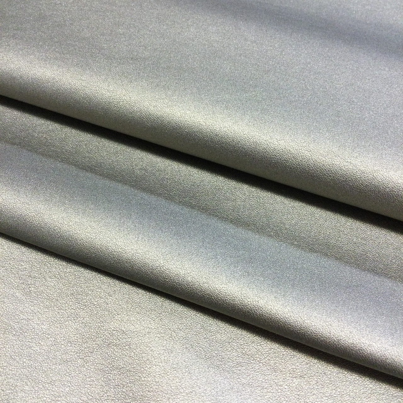 Light Metallic Taupe Faux Leather Vinyl Fabric | Lightweight 2 Way