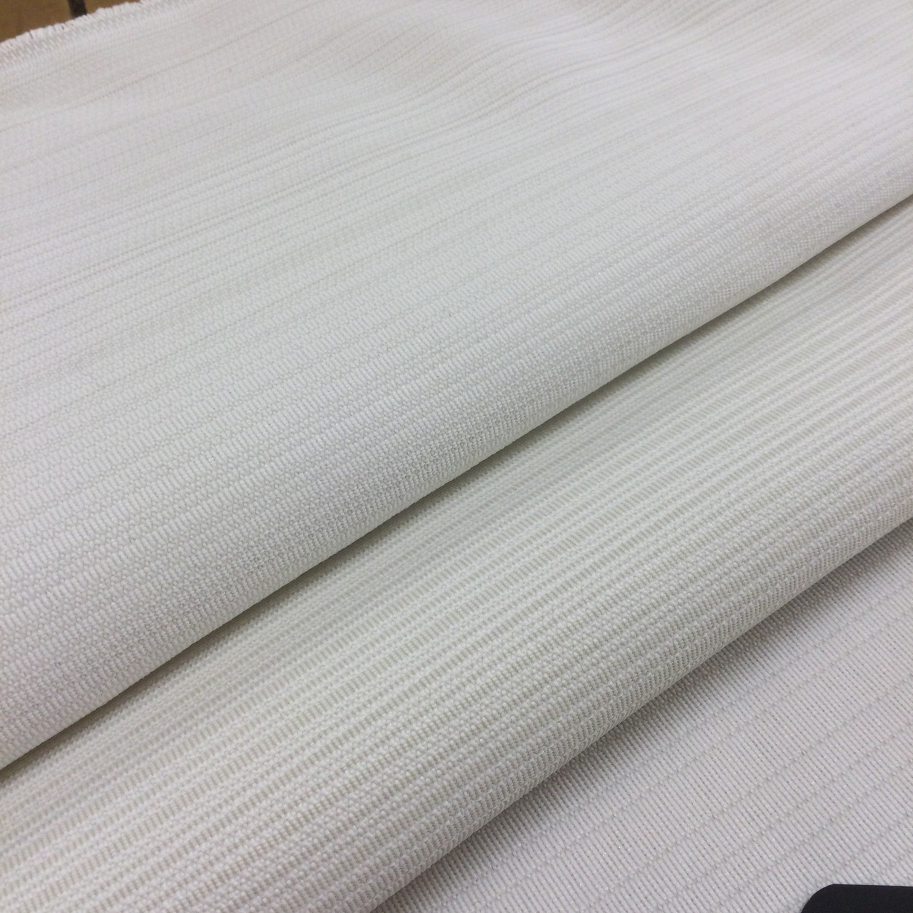 Cream/White Shadow Stripe Upholstery Fabric, Smooth Plain Weav 54 Wide, By The Yard