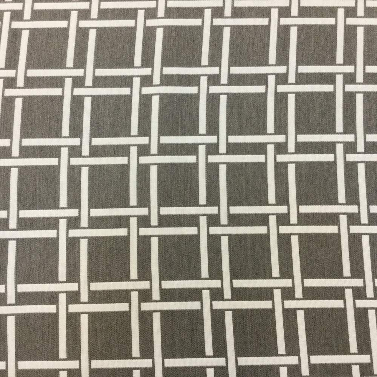 7 Yard Piece of Sunbrella Square Lattice Stone, Furniture Weight Fabric, 54, BTY