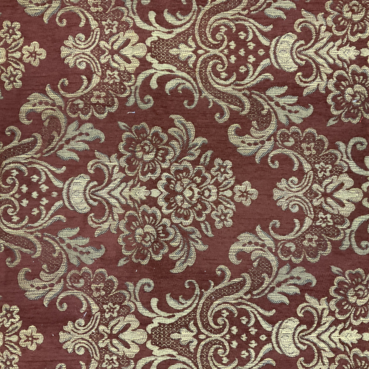 Ravello in Wine | Jacquard Upholstery Fabric | Floral Damask in