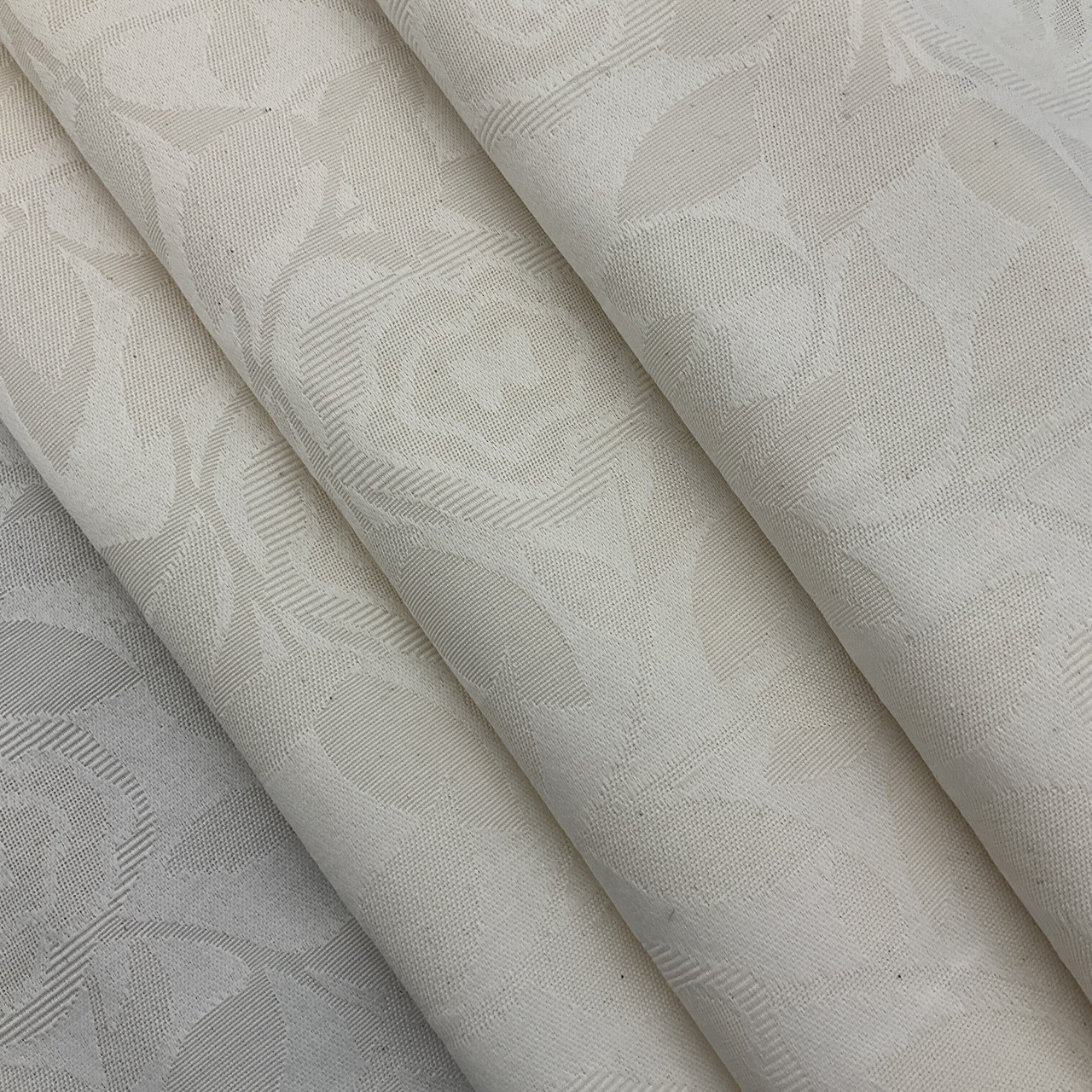 Floral Brocade in Ivory Off-White | Medium Weight Upholstery / Slipcover  Fabric | 54 Wide | By the Yard