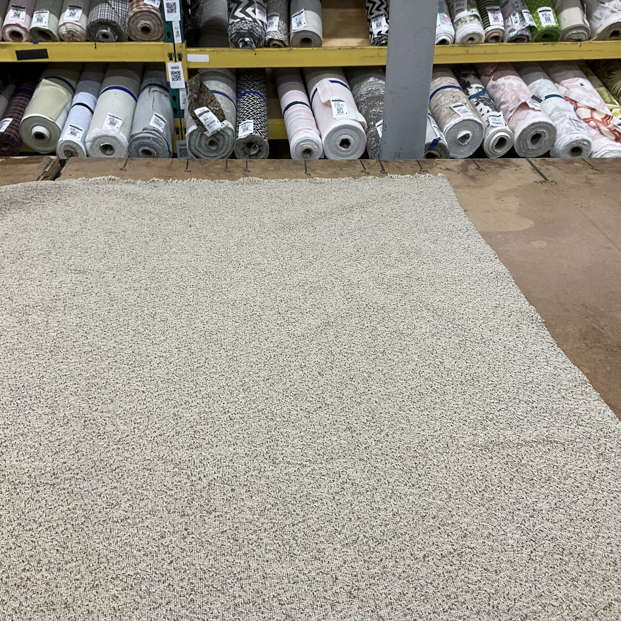 2.325 Yard Piece of Tan Heathered Low Pile Chenille