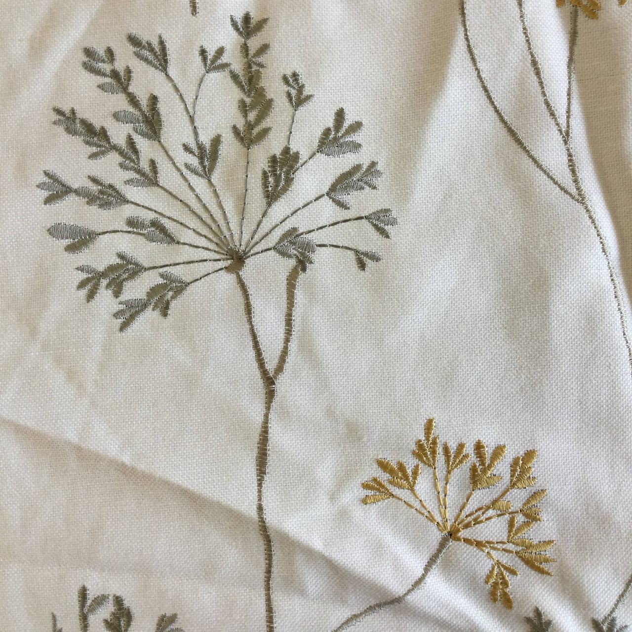 Meadow in Mist | Modern Floral Embroidery Beige / Gold / Taupe | Home Decor  Fabric | Regal Fabrics Brand | 54 Wide | By the Yard