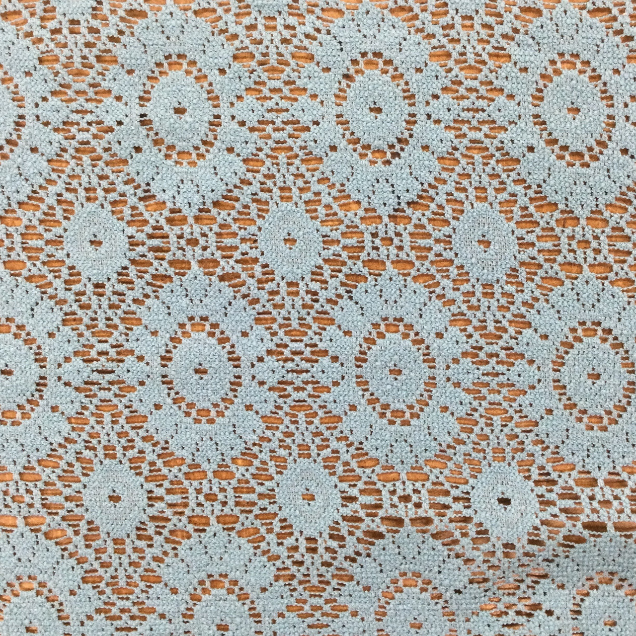 Light Teal Stretch Lace Fabric, Medallion Motif, Cotton\Poly, Clothing  and Apparel, 60 inch Wide
