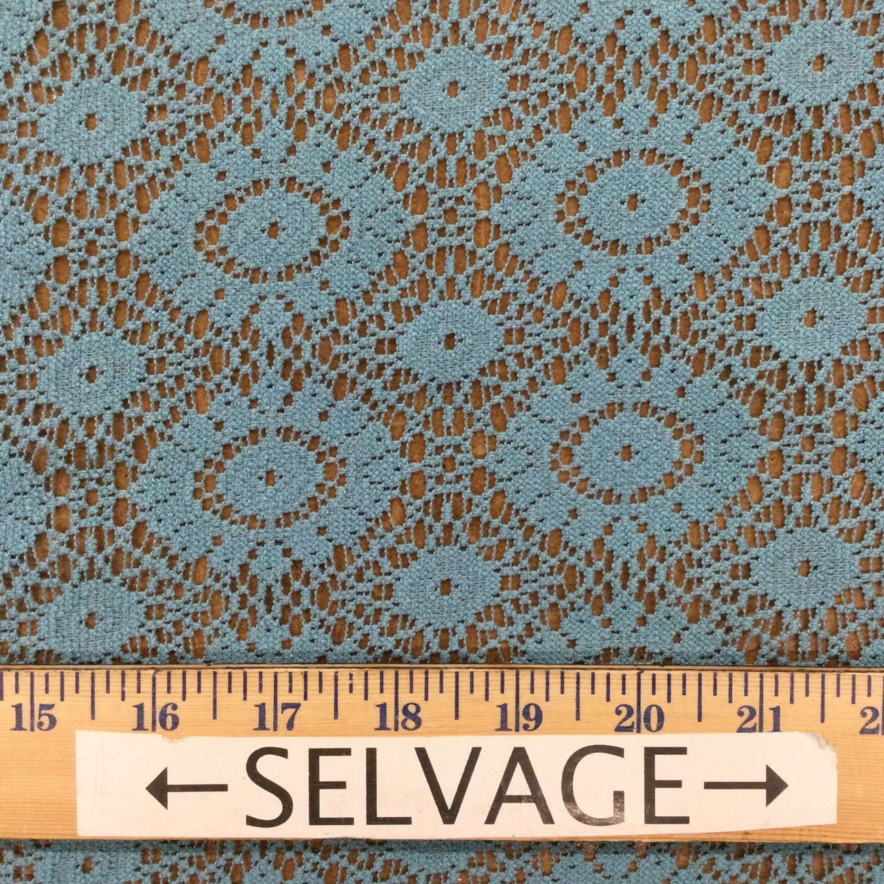 Light Teal Stretch Lace Fabric, Medallion Motif, Cotton\Poly, Clothing  and Apparel, 60 inch Wide