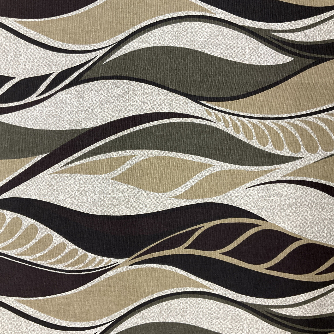 Wavy Leaves in Khaki/Brown/Tan Home Decor Print Fabric, Richloom Screen  Print, Drapery, Lightweight Upholstery, By The Yard