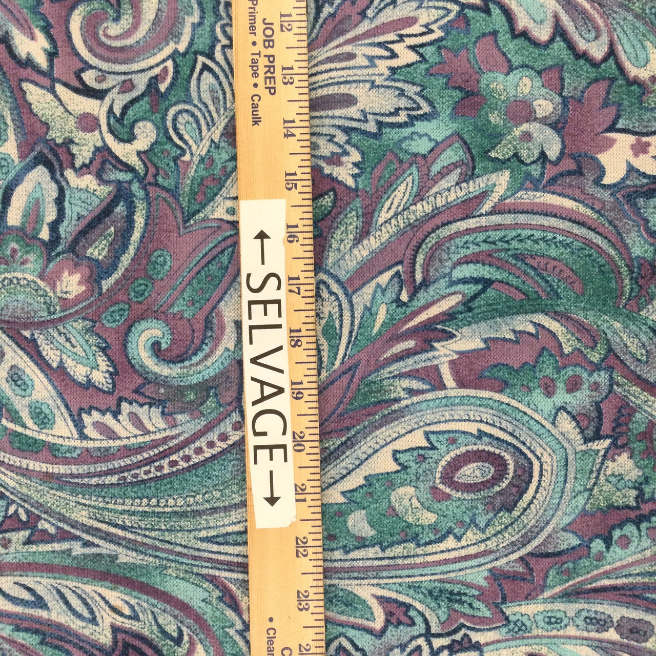 Purple and Teal Paisley Sheer Mesh Print Knit Fabric | Clothing