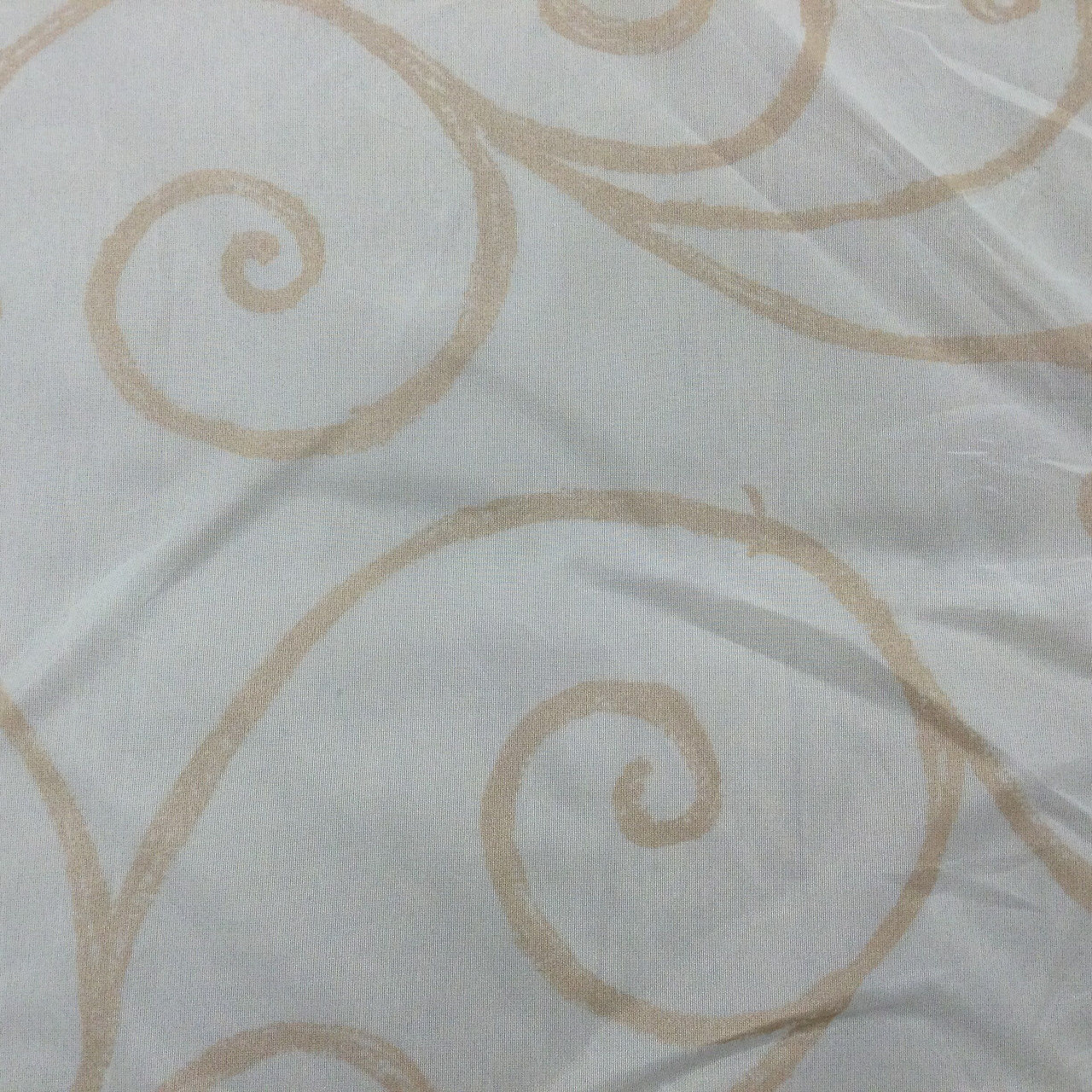 Sheer Cream with Brown Swirls | Sheer Drapery Fabric | 54 Wide | By the  Yard