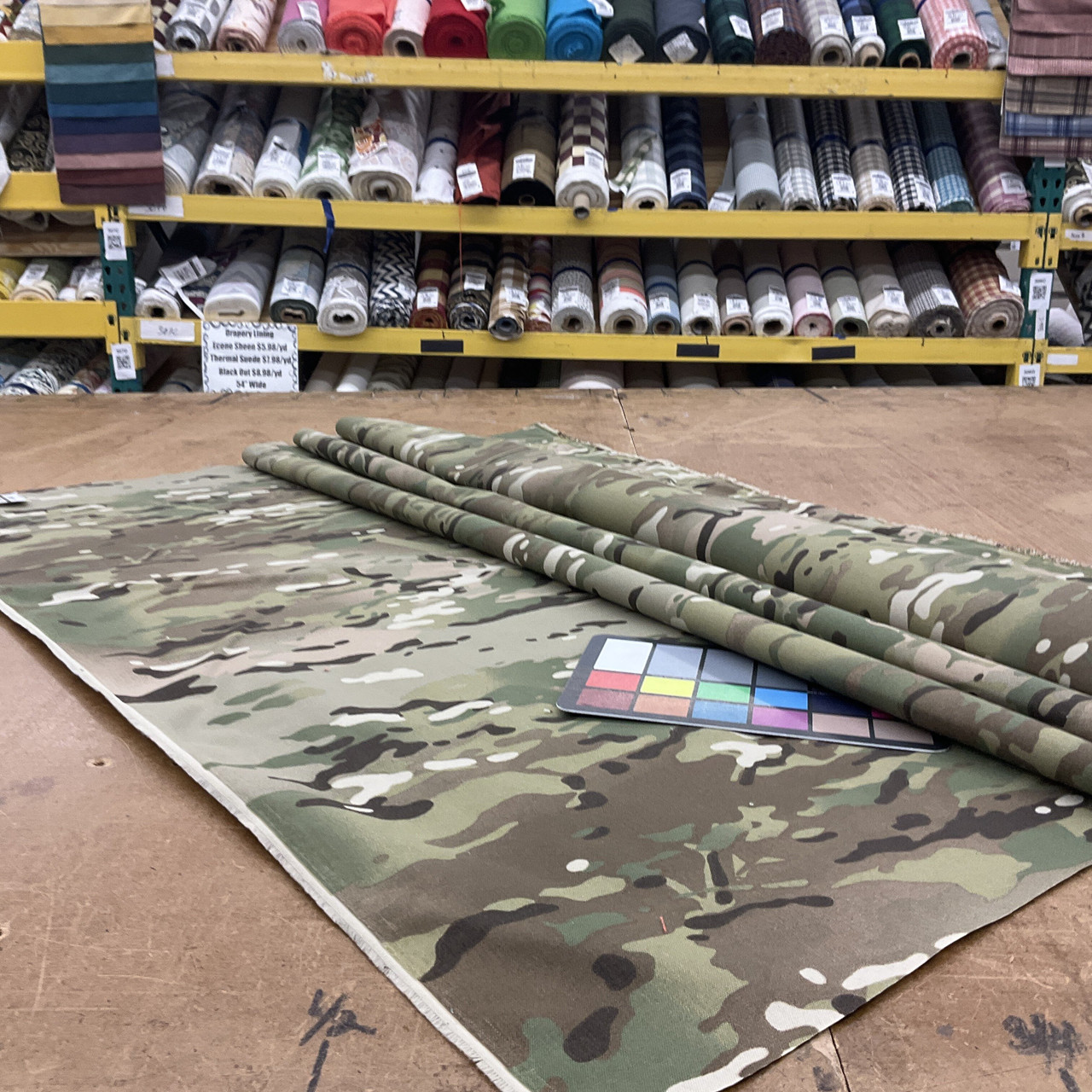 Army Forest Camouflage Nylon Fabric in Green / Brown / Tan