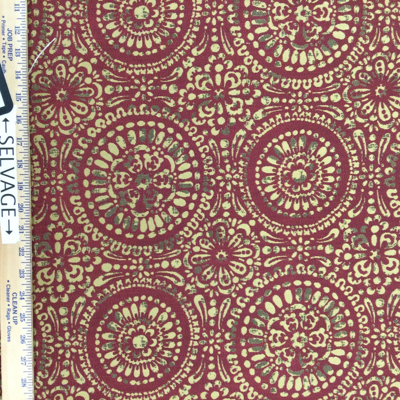 Designer Fabrics G345 54 in. Wide Brown, Metallic Raised Floral Vines  Upholstery Faux Leather 