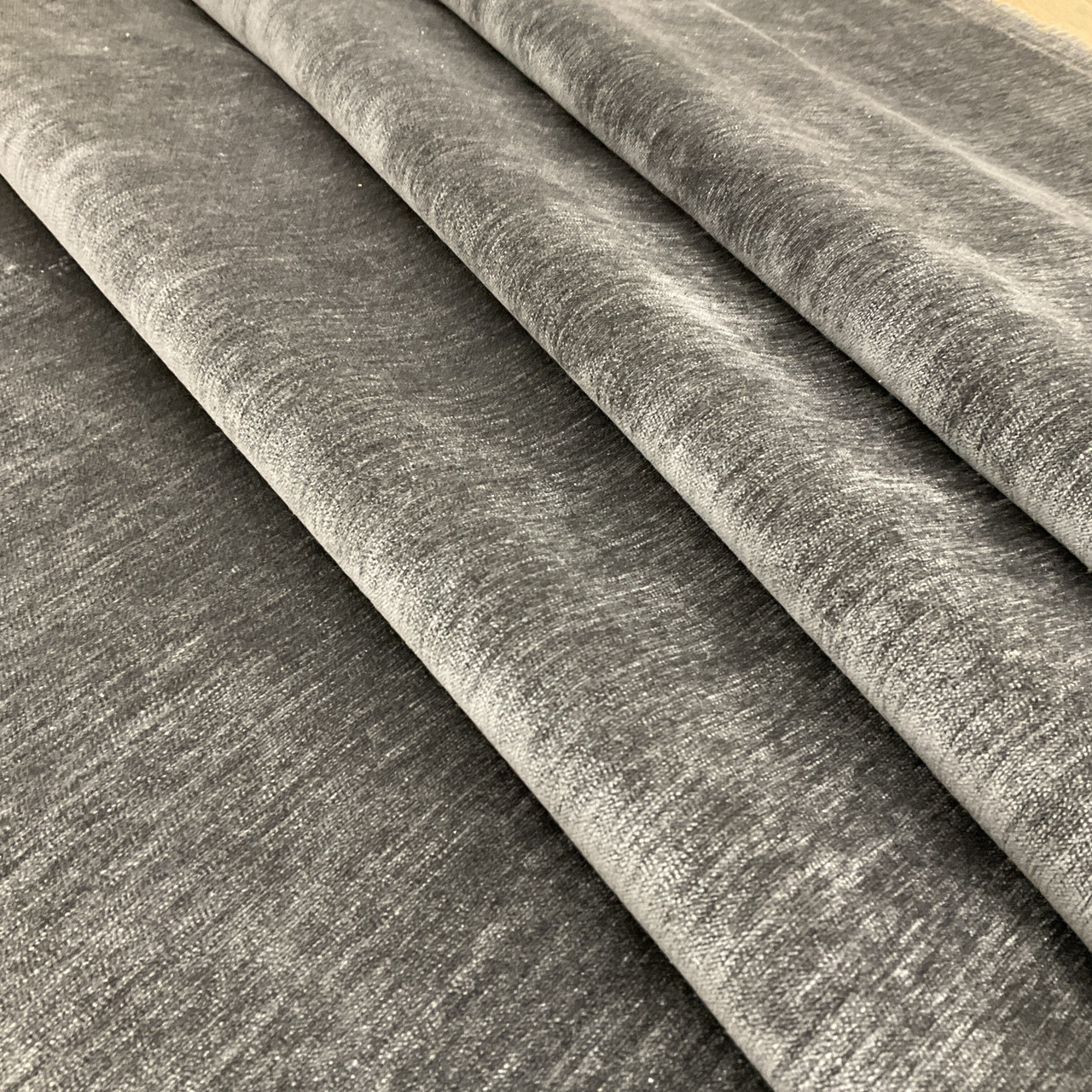 Dark Taupe Chenille Velvet | R-RENLEY GRAPHITE | Upholstery Fabric | Regal  Fabrics Brand | 54 inch Wide | By the Yard