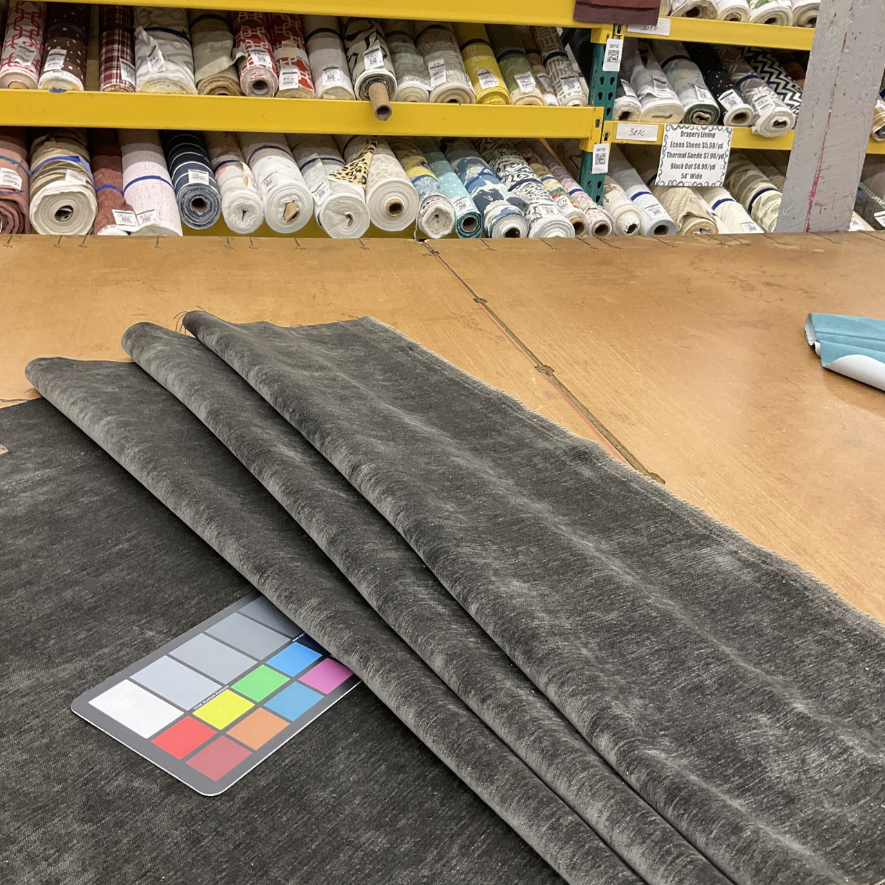Dark Taupe Chenille Velvet, R-RENLEY GRAPHITE, Upholstery Fabric, Regal  Fabrics Brand, 54 inch Wide