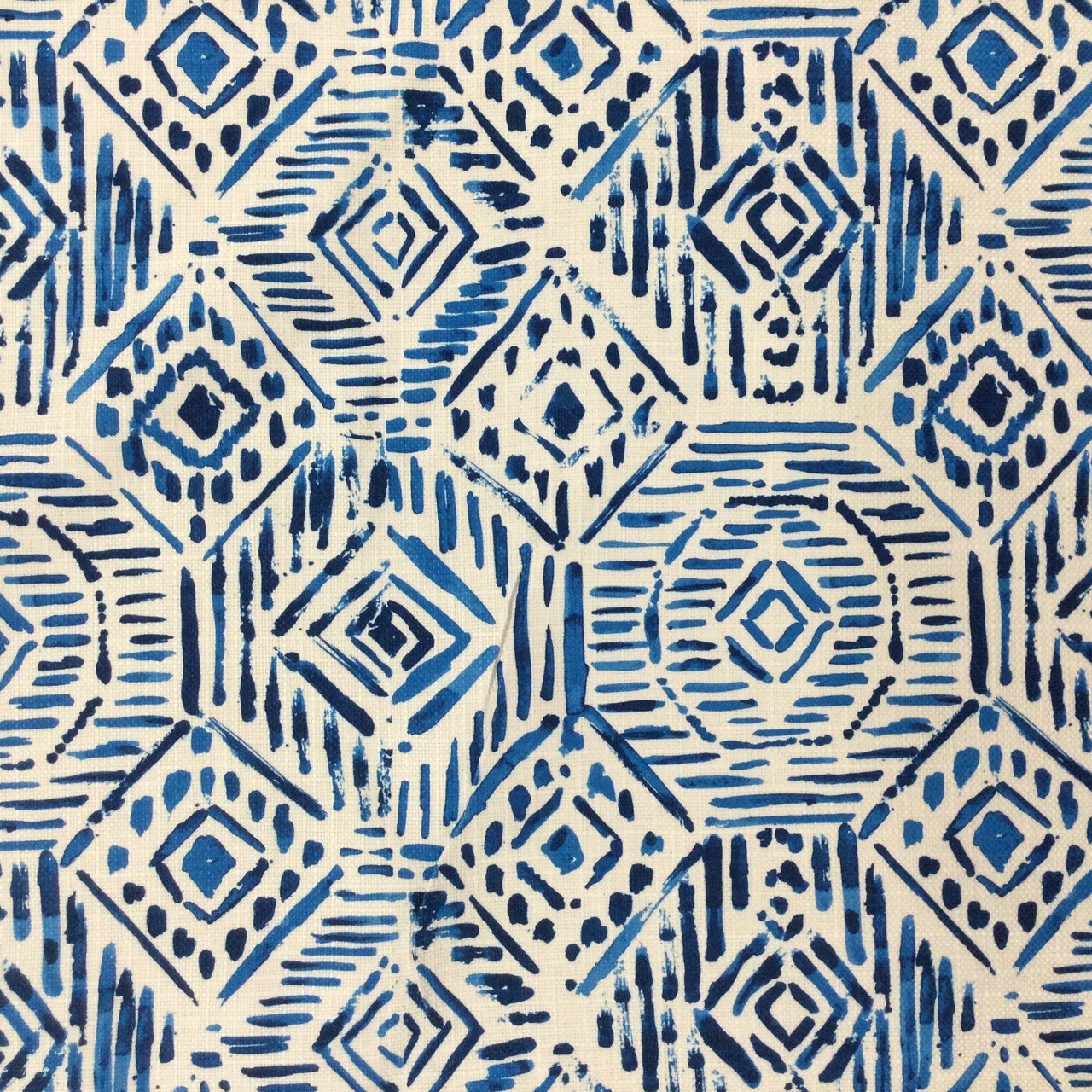 blue geometric pattern fabric