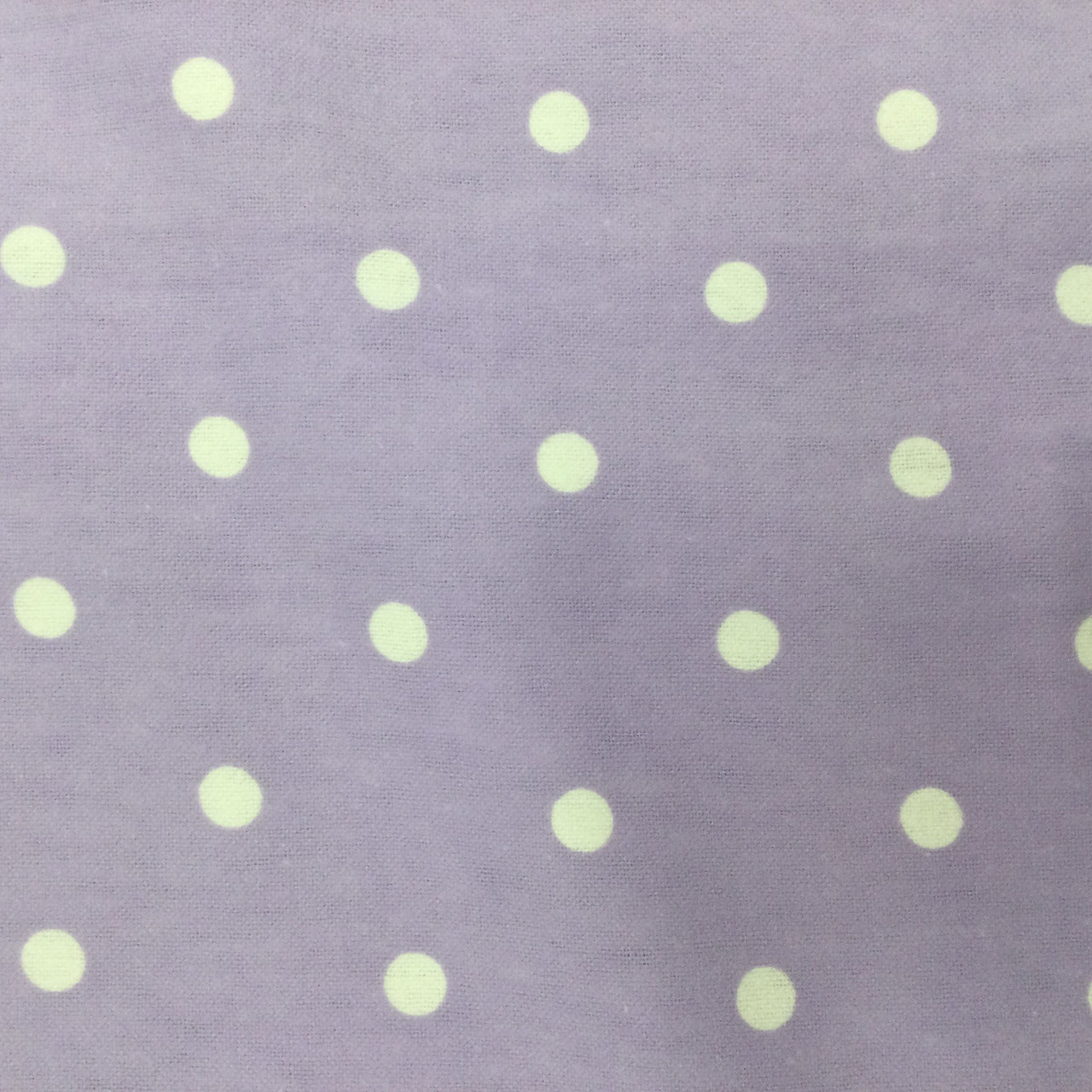 Polka Dots in Lavender and White, Flannel Fabric, 44 Wide, 100% Cotton