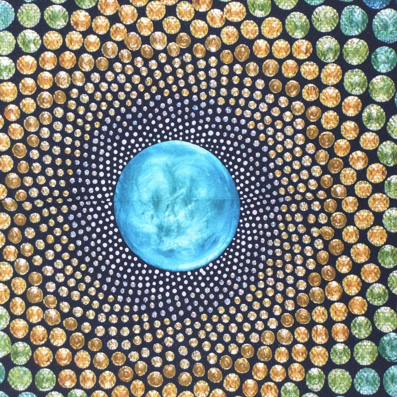 Mindful Mandalas | Amy Diener for P&B Textiles | Blue /Green Gold | 42x44 |  Wall Hanging Panel | 100 % Cotton | Quilt Panel Fabric | Sold By The Panel