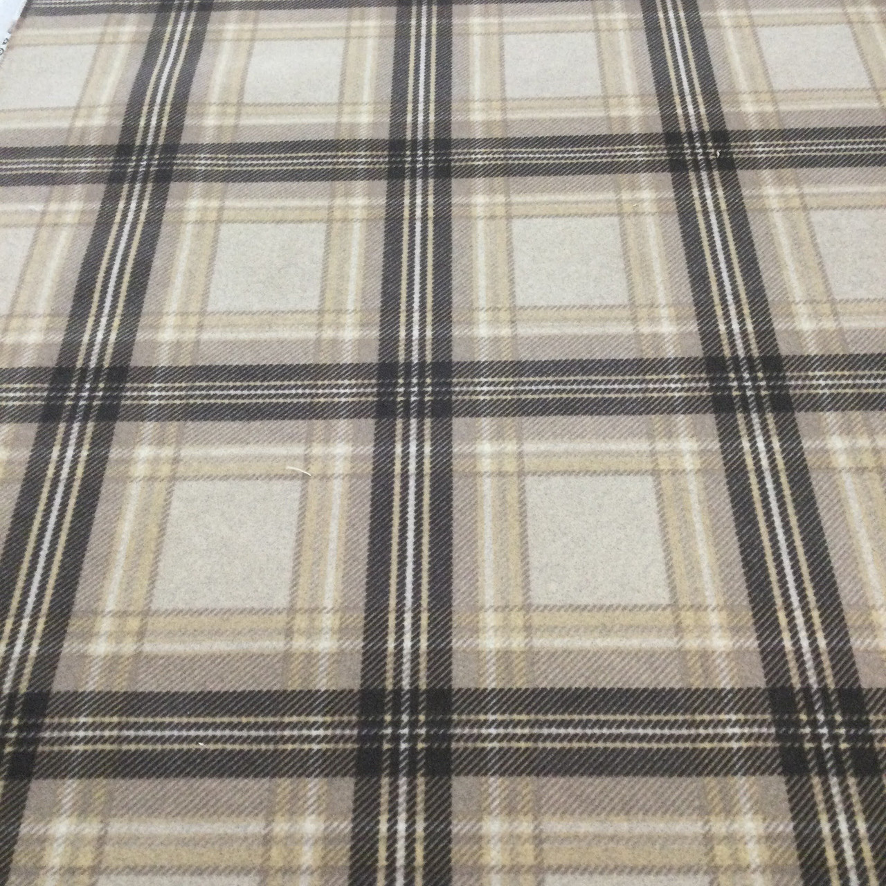 Tartan Plaid Velvet Fabric | Blue and Grey | Heavyweight Upholstery |  Microfiber Velvet | 54 wide | By The Yard