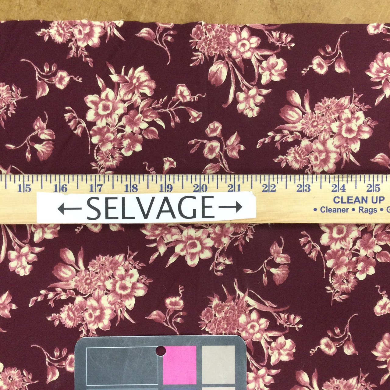 Metallic Foil Lycra Burgundy Floral Print Fabric 58 wide By The Yard  200gsm - The BraMakery