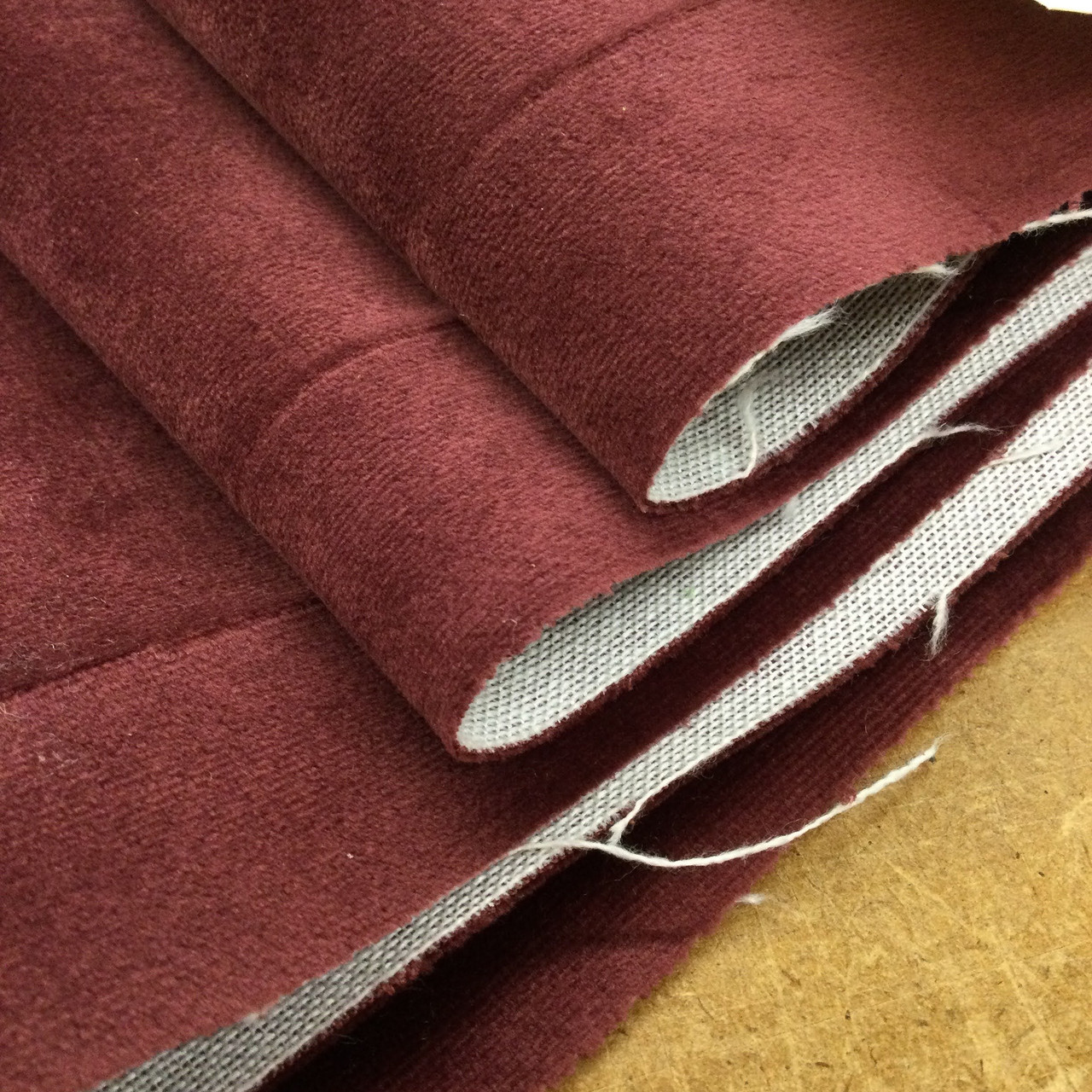 Burgundy Crushed Flocked Velvet Fabric