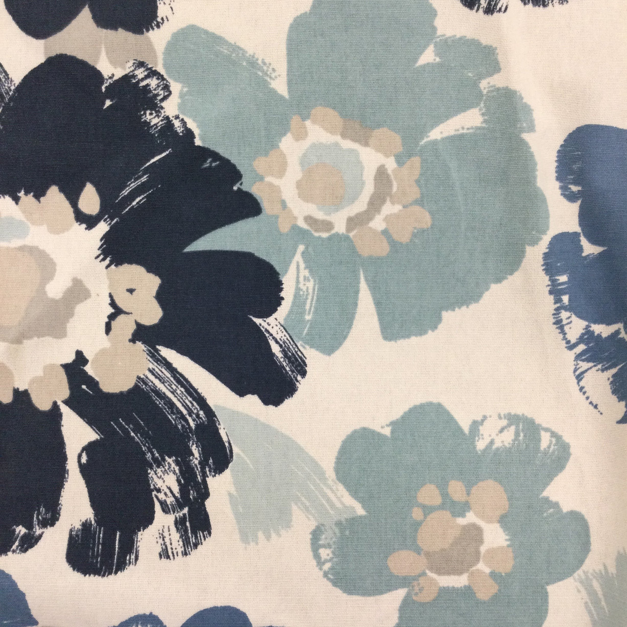 Dorinda in Indigo | Painterly Floral in Blue / Grey / White | Home Decor /  Drapery Fabric | 100% Cotton | 54 Wide | By the Yard