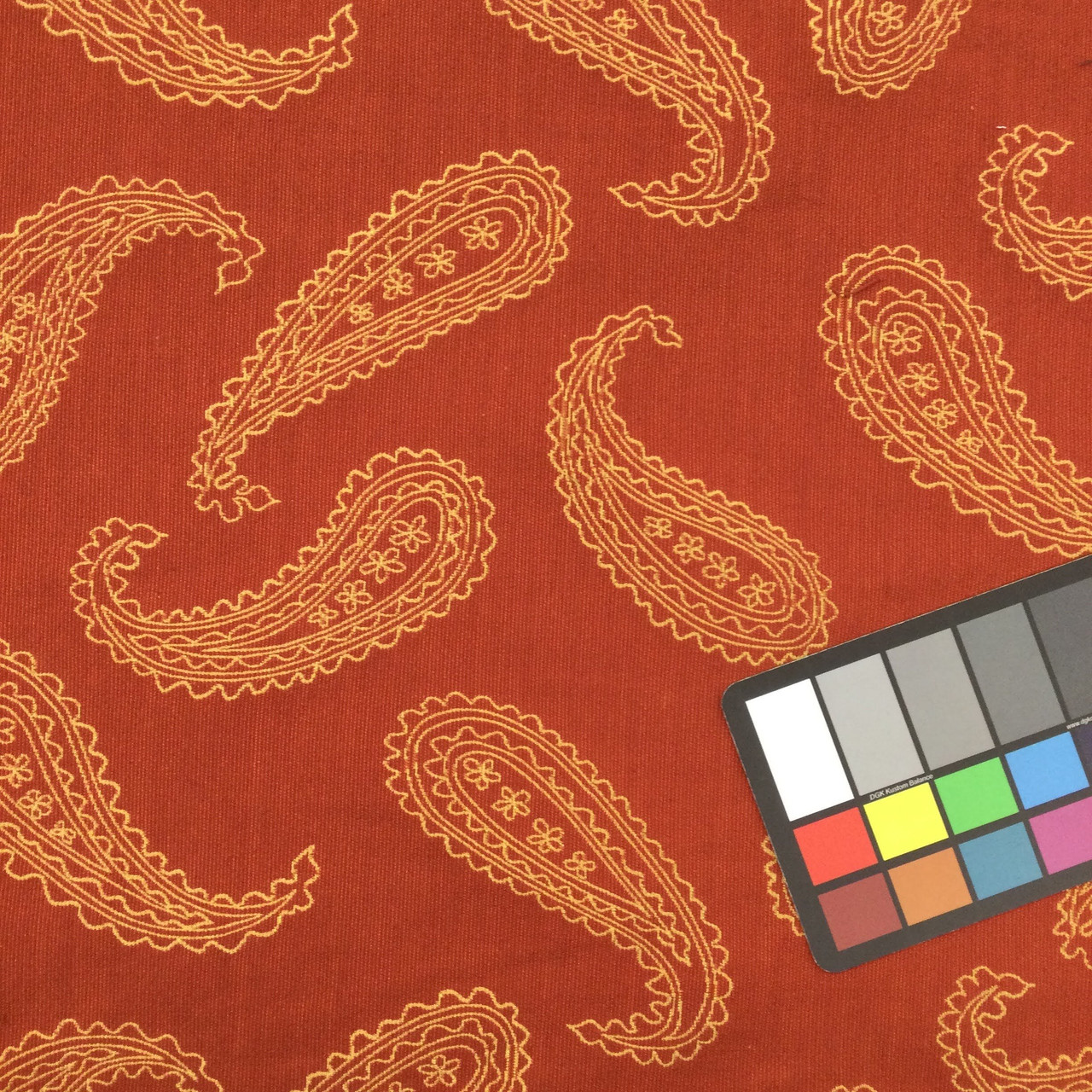 Simple Paisley in Dark Orange / Gold, Drapery / Upholstery Fabric, 54  Wide