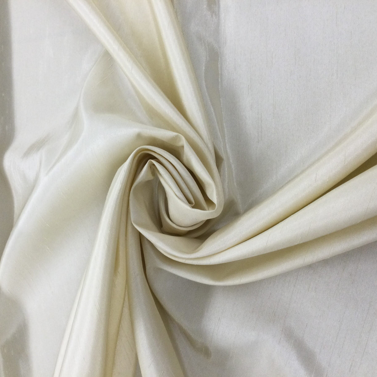 Winter White Faux Silk Drapery and Upholstery Fabric by the Yard