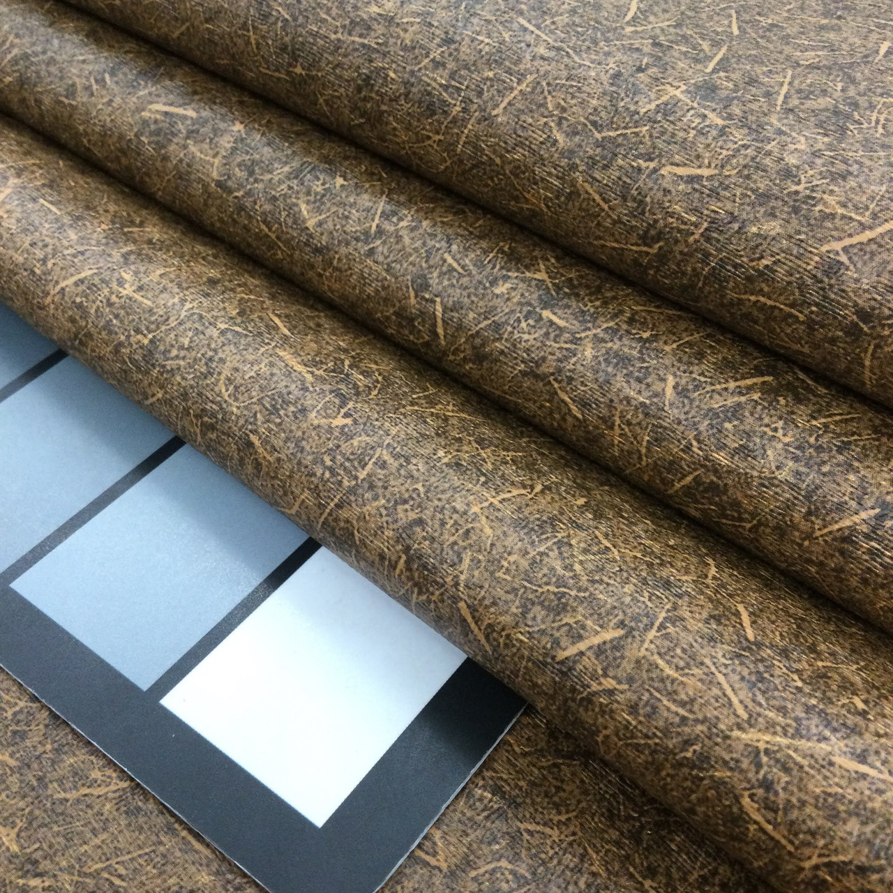 Mottled Brown Felt-Backed Faux Leather Vinyl Fabric | Upholstery / Bag  Making | 54 Wide | By the Yard