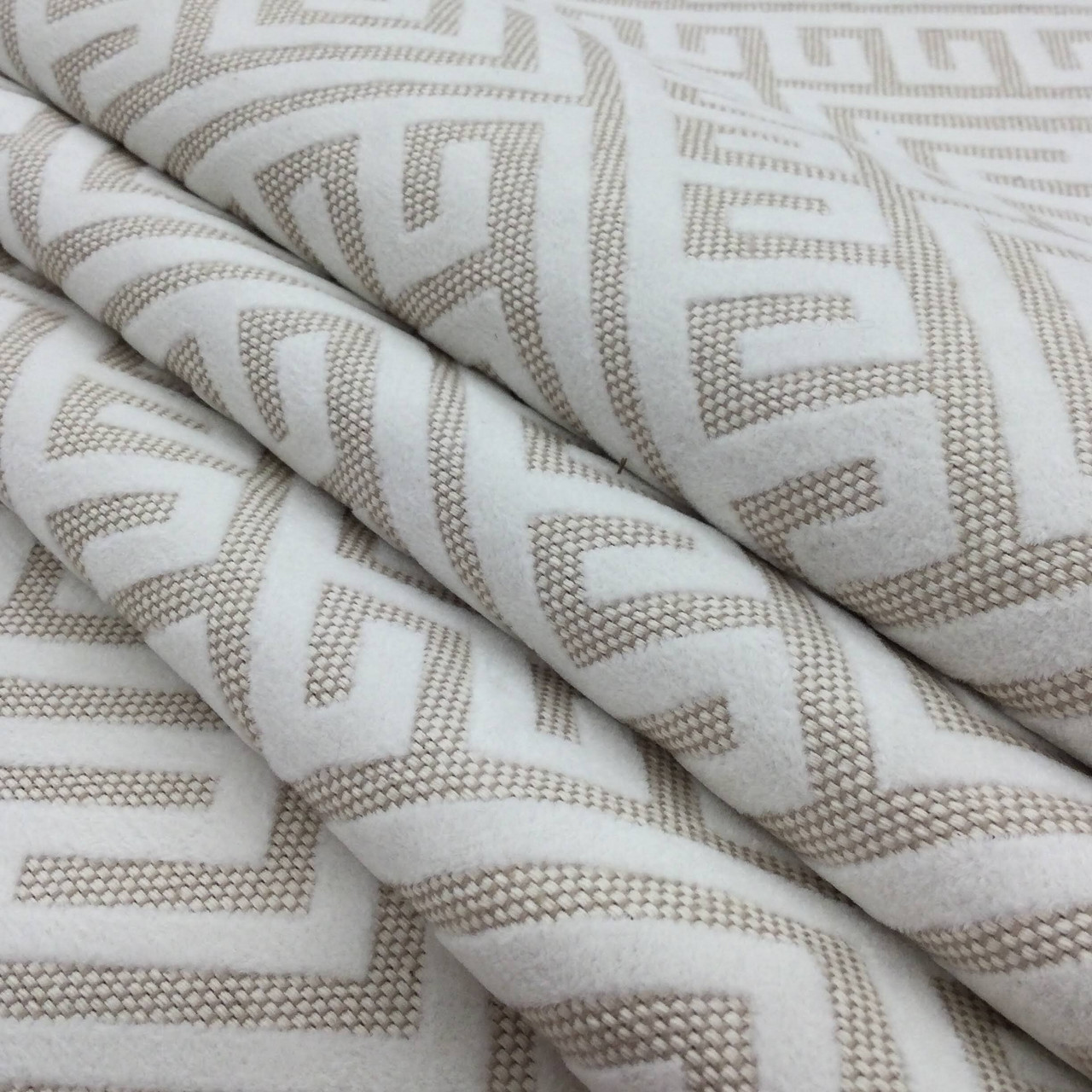 Feelyou Geometric Upholstery Fabric for Chairs, Geometry Greek Key Fabric  by The Yard, Maze Design Decorative Abstract Art Fabric for Upholstery and