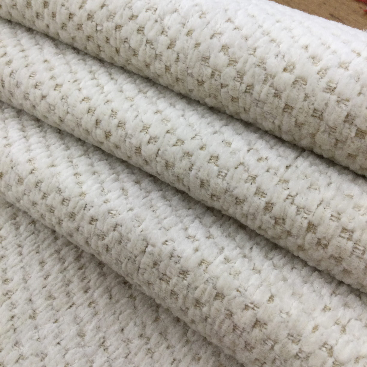 Terry Chenille - Cream / Ivory Chenille Fabric by the Yard (TC0521-596) -  A414.17