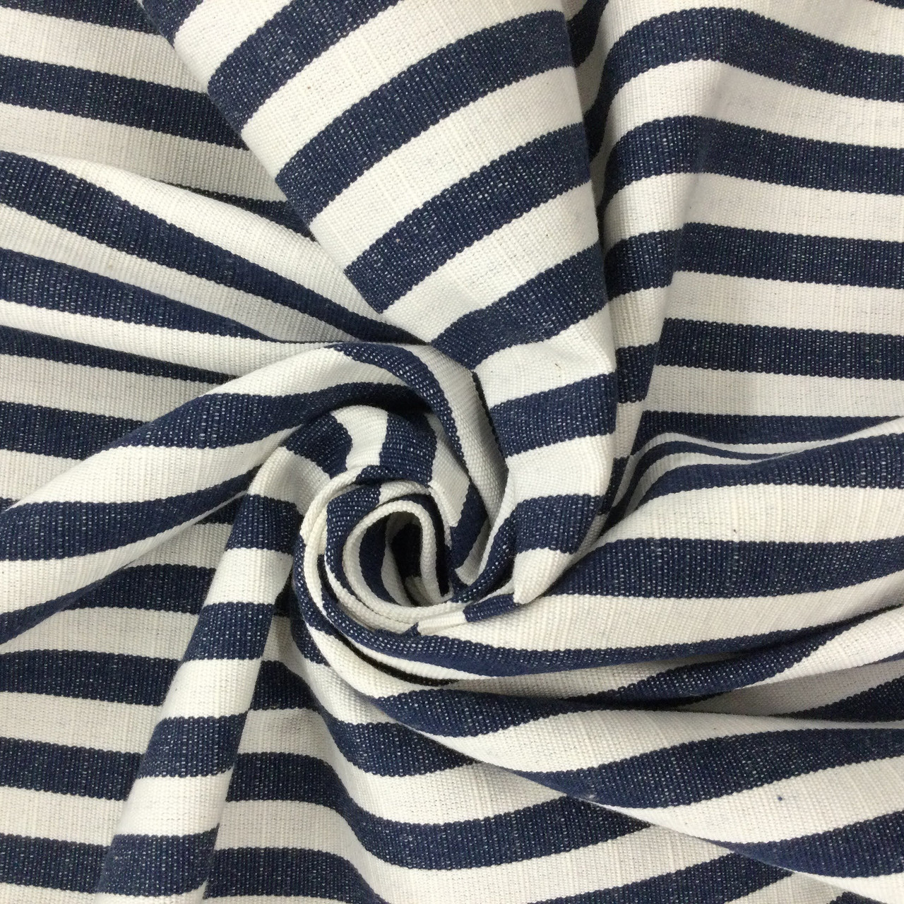 Navy on White - Farmhouse Stripe Fabric