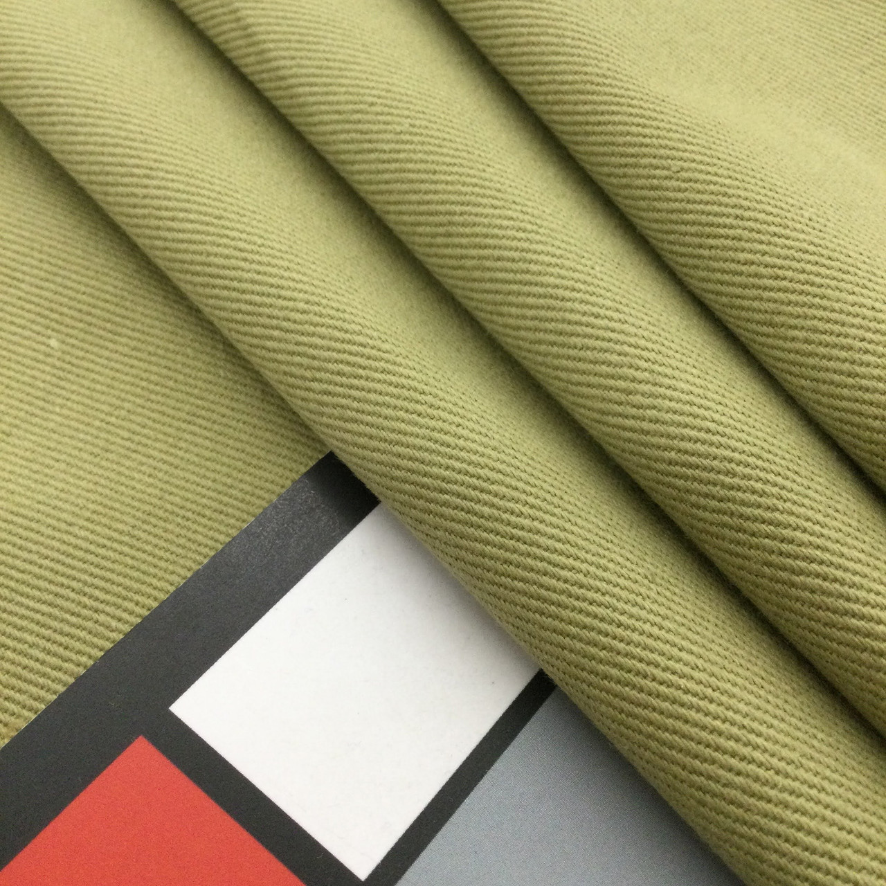 Solid Olive Green, Cotton Twill Fabric, 8 oz., Apparel / Slipcovers /  Bedding, 54 Wide