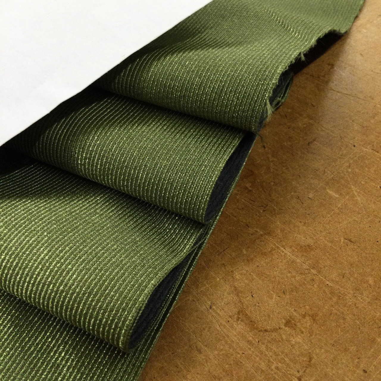 Moss Green Ribbed Polyester Fabric | Upholstery | Heavy Weight | 54 Wide |  By the Yard | Ultra Durable