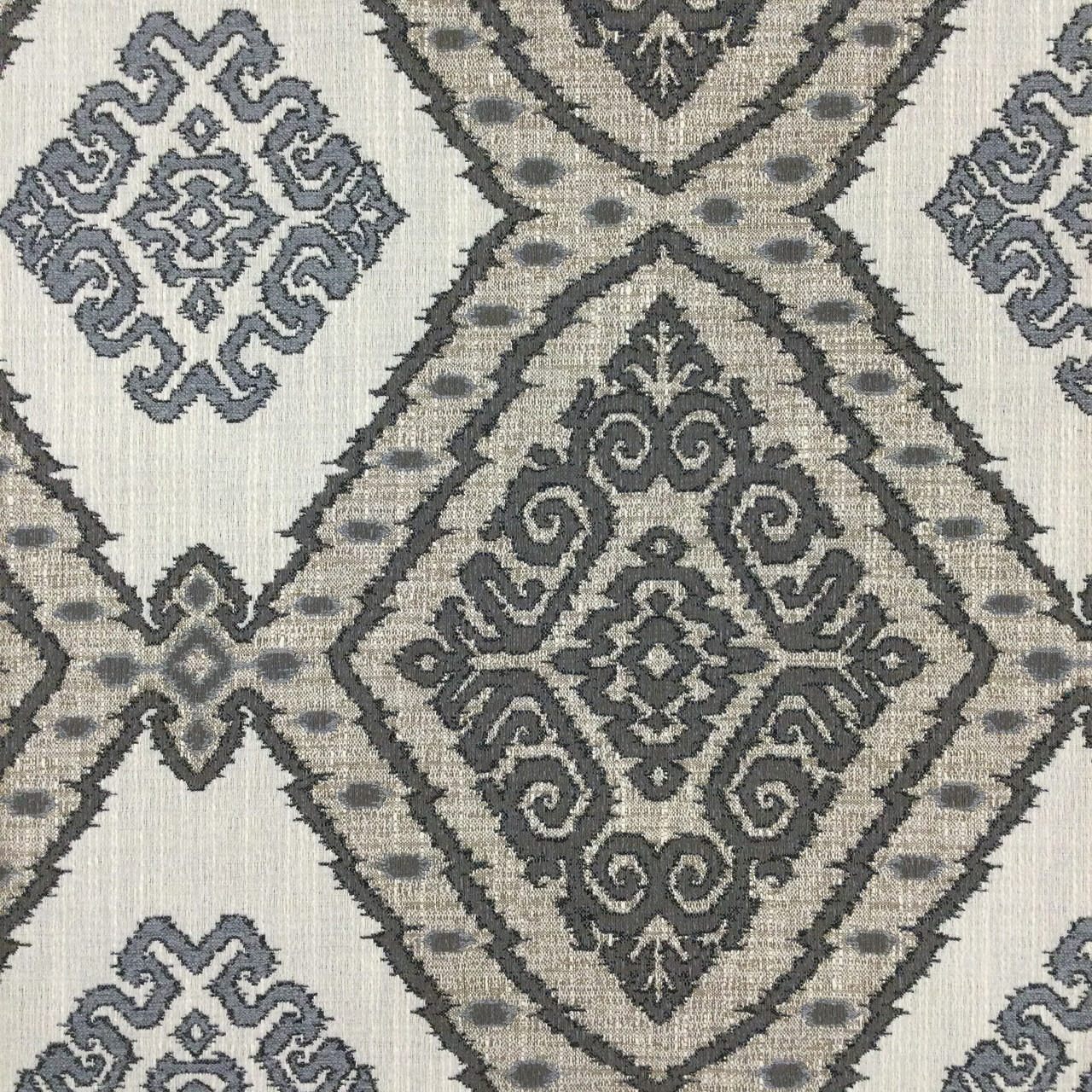 4.5 Yard Piece of Aztec Design Jacquard Fabric | Beige / Grey / Taupe |  Heavyweight Upholstery | 54