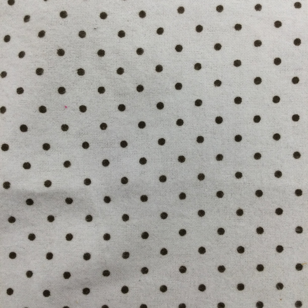 Flannel Cozy Cotton White Polka Dots on Light Gray Fabric by the