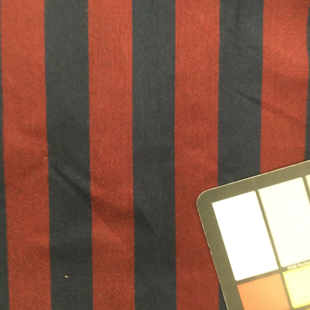 Horizontal Striped Fabric in Red and Navy Blue | Upholstery