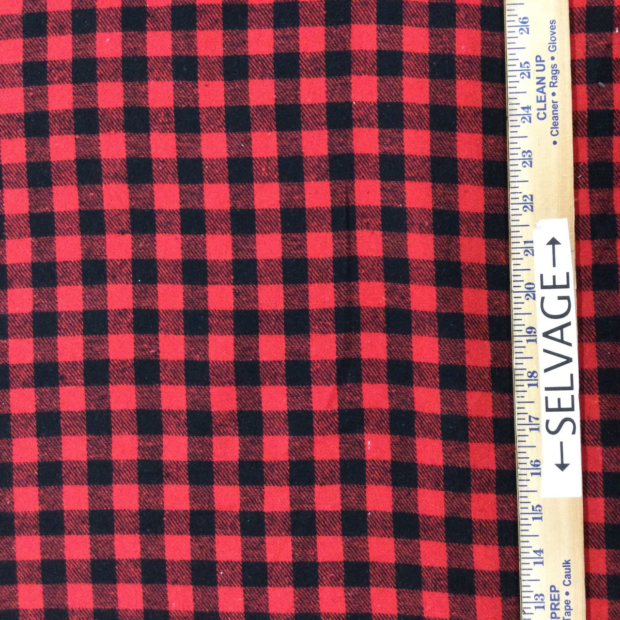 Buffalo Plaid Flannel Fabric in Red and Black | Apparel / Blankets