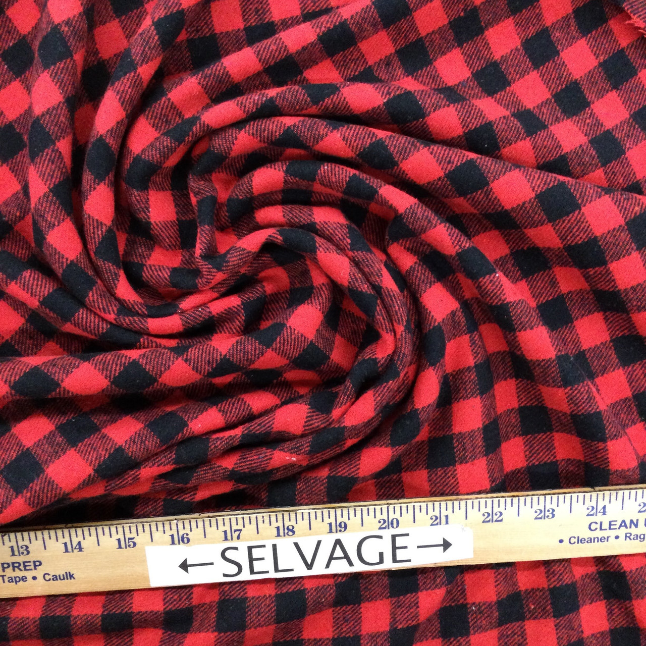 Buffalo Plaid Flannel Fabric in Red and Black | Apparel / Blankets | 54  Wide | By the Yard