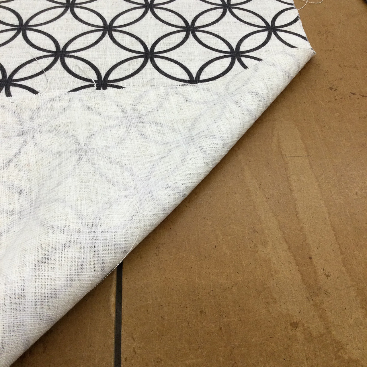 Geometric Circles Black and White Print Fabric | Upholstery