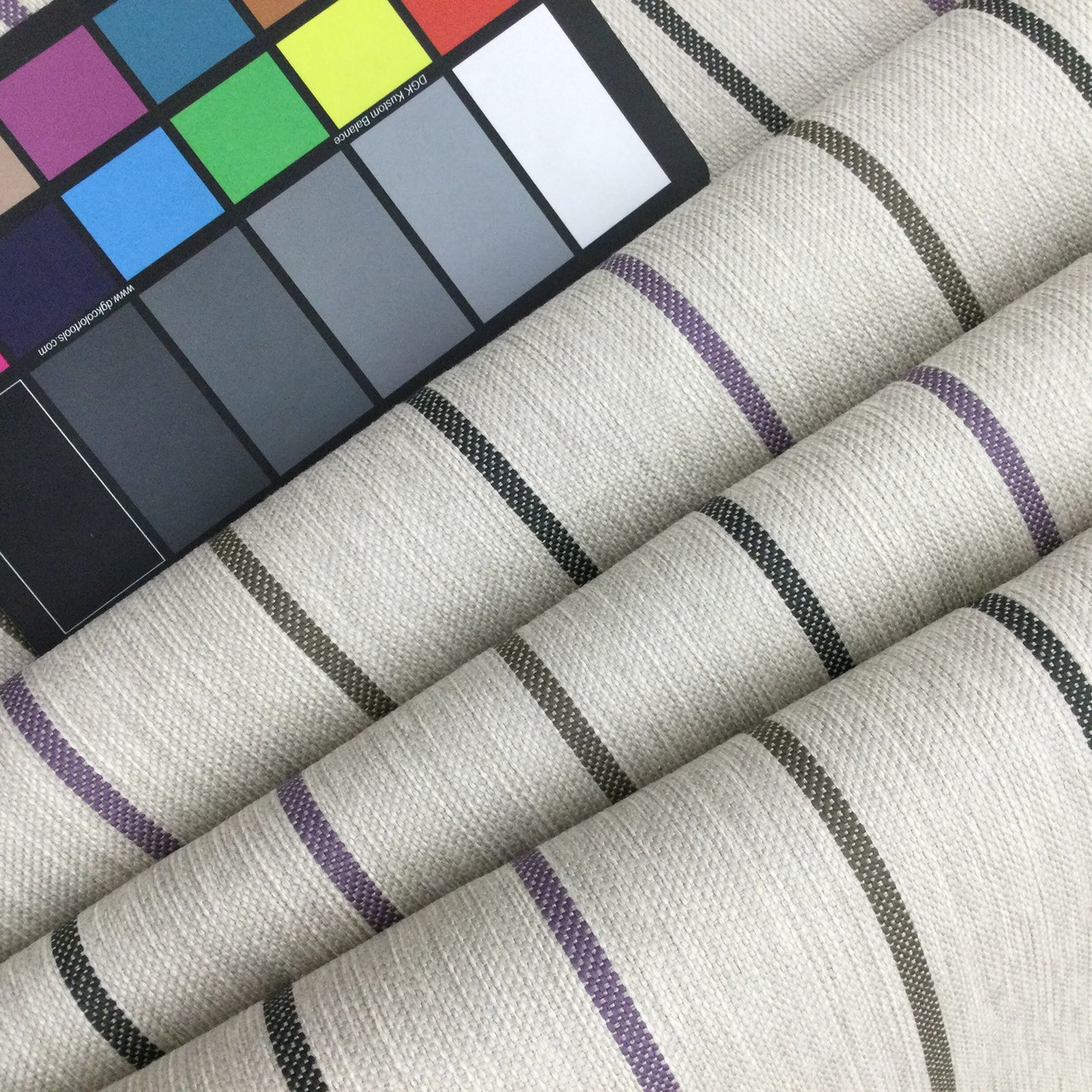 Light Brown Stripe - Dyed Premium Linen Fabric D5267
