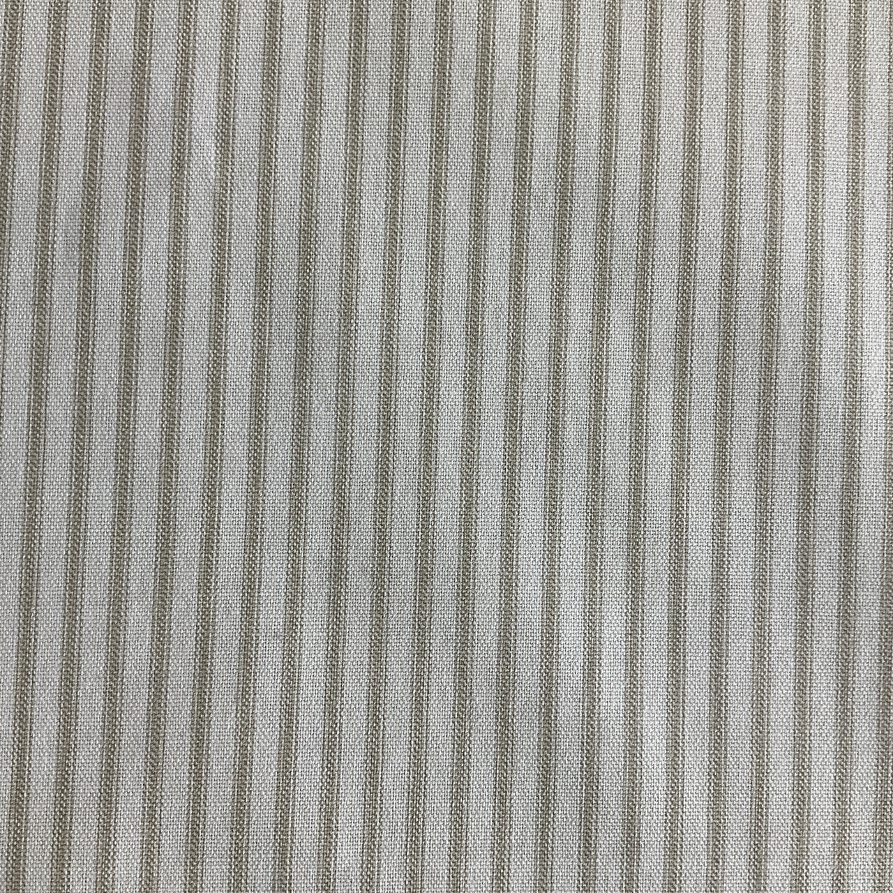 Vertical Ticking Stripe Cotton Duck Ivory/Tan | Medium Weight Duck Fabric |  Home Decor Fabric | 54