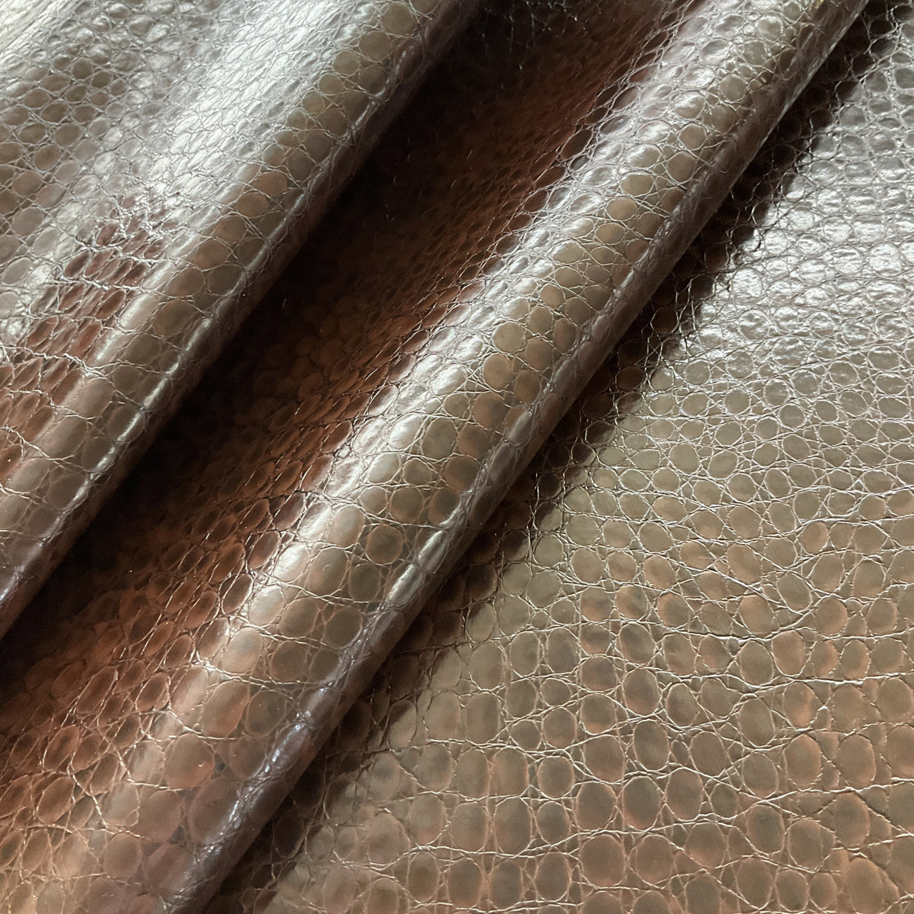 Faux Leather Crocodile Brown, Very Heavyweight Faux Leather Fabric, Home  Decor Fabric