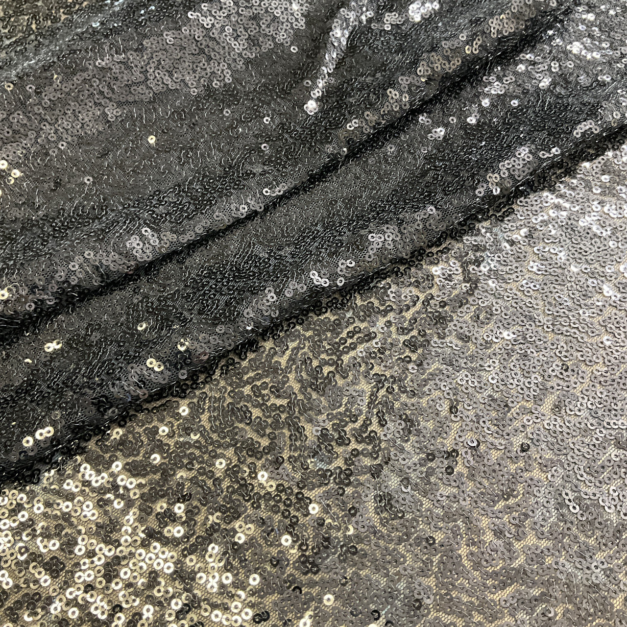 Black 20mm Sequin Stretch Trim by the Metre
