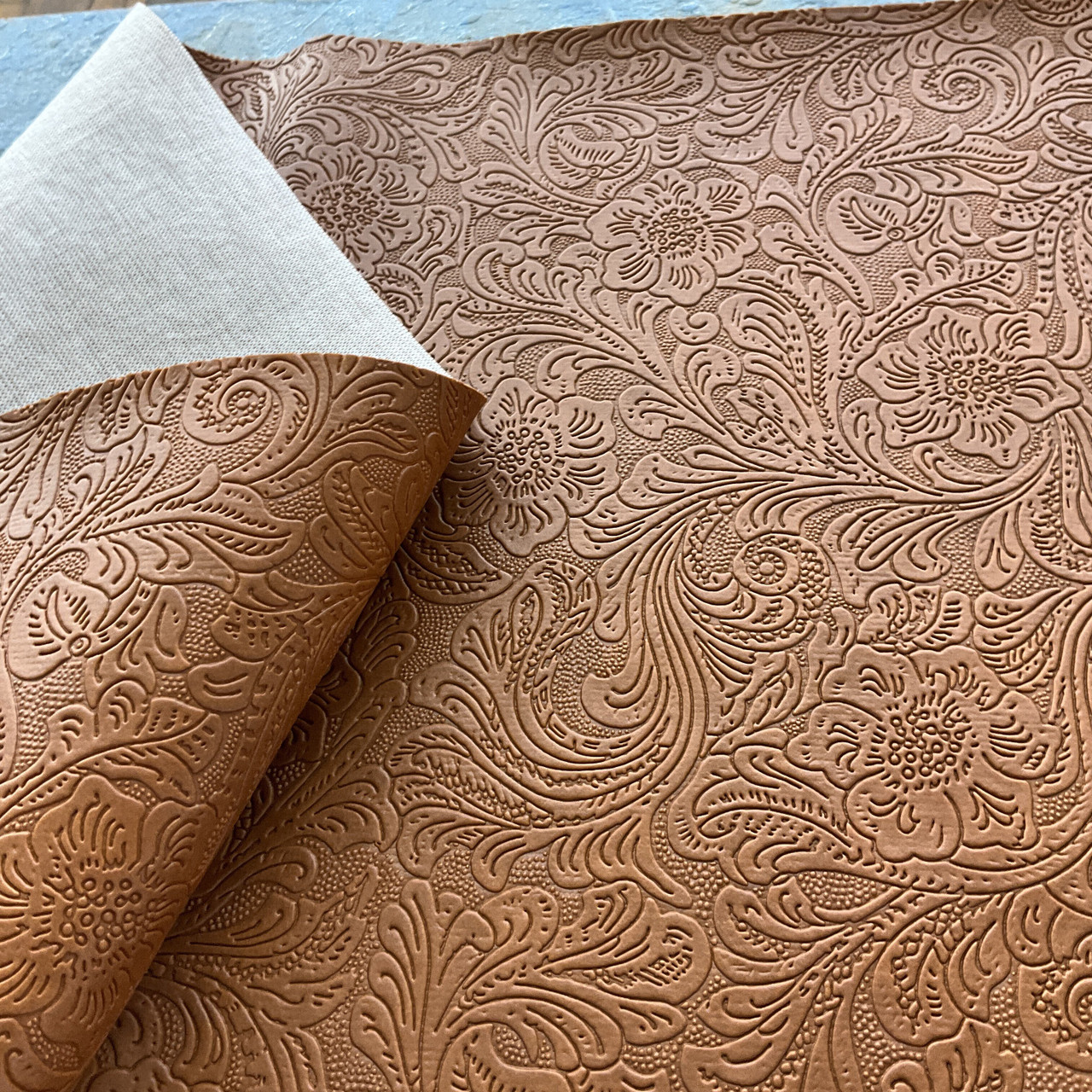 Tooled Leather Fabric, Wallpaper and Home Decor